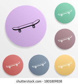 Skateboard badge color set icon. Simple glyph, flat vector of sport icons for ui and ux, website or mobile application