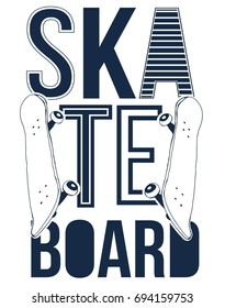 skateboard and skateboard badge illustration vector.