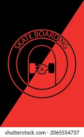 skateboard banner. Print template, brochure, poster, background for your social networks. Flat vector design.