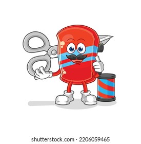 the skateboard barber cartoon. cartoon mascot vector