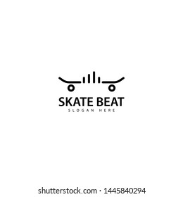 Skateboard Beat Logo Design Icon