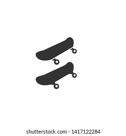 Skateboard black silhouette vector icon. Skateboard flat glyph pictogram symbol.