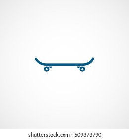 Skateboard Blue Flat Icon On White Background