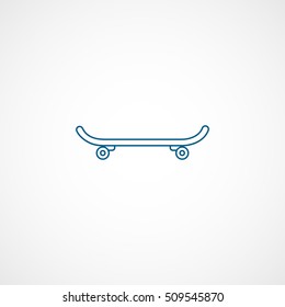 Skateboard Blue Line Icon On White Background