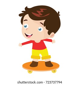 Skateboard Boy Cartoon Vector Illustration