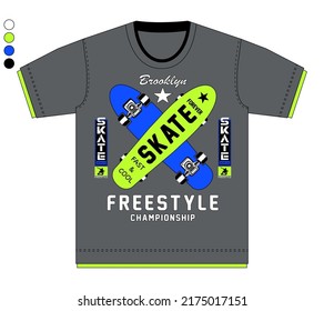 Skateboard boy,kids t-shirt design. illustration, vector, graphic, print.