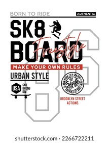 skateboard, boys sports graphic t shirt vector designs and other uses.