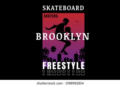skateboard brooklyn freestyle color red and purple