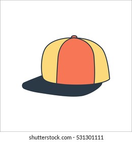 Skateboard cap symbol sign flat icon on background