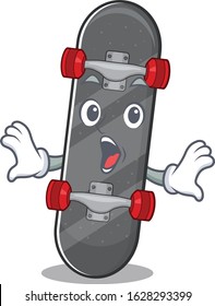 Skateboard cartoon character design on a surprised gesture