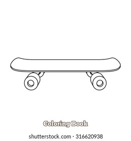 Skateboard Cartoon Coloring Book Vector Illustration Stock Vector ...