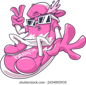 Skate Cartoon Drink Mascote Logotipo em Estilo Urbano