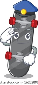 Skateboard Cartoon mascot performed as a Police officer