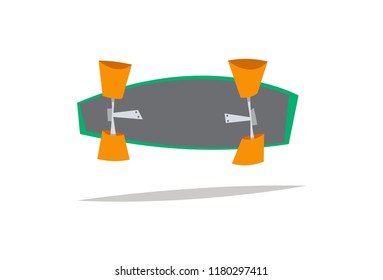 Skateboard in cartoon style. Flat vector illustration.