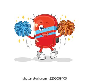 the skateboard cheerleader cartoon. cartoon mascot vector