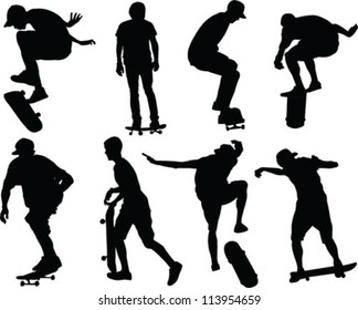 skateboard collection - vector