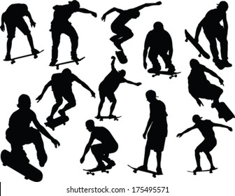 skateboard collection - vector