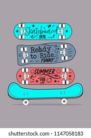 skateboard coloful kids apparel graphic shirt poster