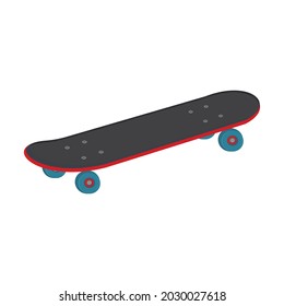 Skateboard color isolated illustration on a white background