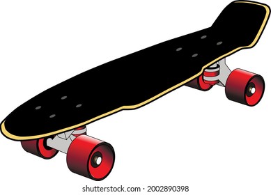 schwarz-rot auf dem Skateboard. Skateboarddesign