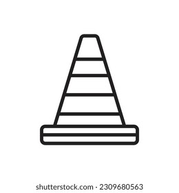 Skateboard Cone Outline Icon Vector Illustration