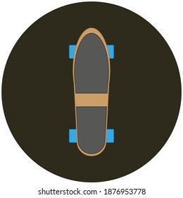 Skateboard Cruiser Style. illustration for web and mobile design.