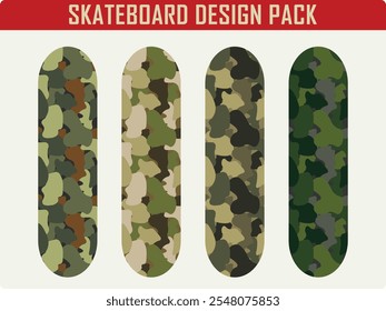 Skate deck padrão de camuflagem design vetor pack