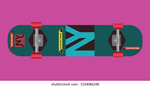 Skateboard deck flat vector illustration 1