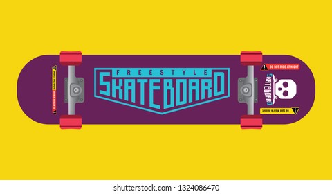 Skateboard deck flat vector illustration 6
