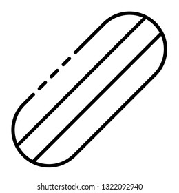 Skateboard deck icon. Outline skateboard deck vector icon for web design isolated on white background