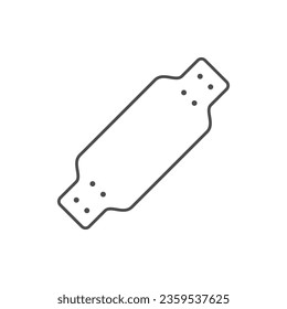 Skateboard deck line outline icon