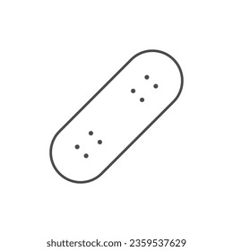 Skateboard deck line outline icon
