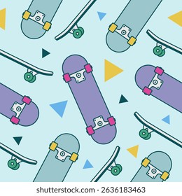 Skateboard deck pattern background vector design