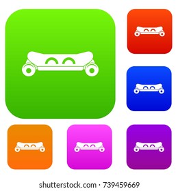 Skateboard deck set icon color in flat style isolated on white. Collection sings vector illustration