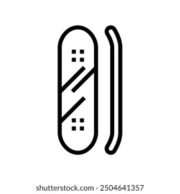 skateboard deck skate sport line icon vector. skateboard deck skate sport sign. isolated contour symbol black illustration