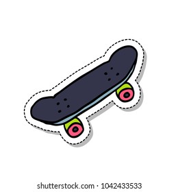 skateboard doodle icon