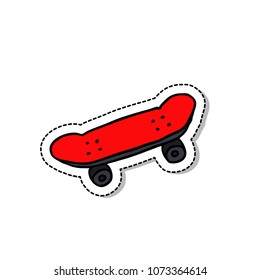 skateboard doodle icon