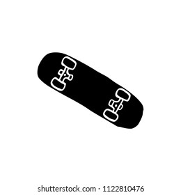 skateboard doodle icon