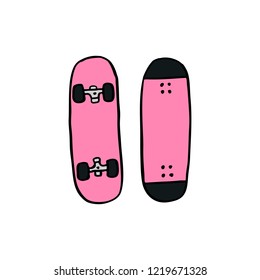skateboard doodle icon
