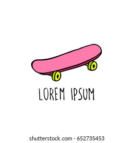 skateboard doodle icon