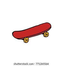 skateboard doodle icon