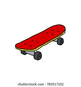 skateboard doodle icon