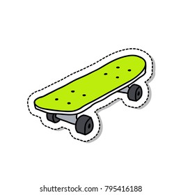 skateboard doodle icon