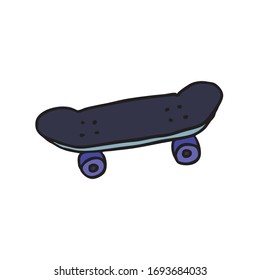 skateboard doodle icon, vector illustration