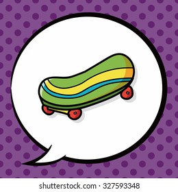 Skateboard doodle, speech bubble