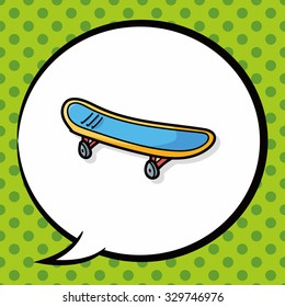 Skateboard doodle, speech bubble