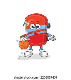 the skateboard dribble basketball character. cartoon mascot vector
