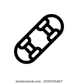 Skateboard. Editable stroke vector icon.