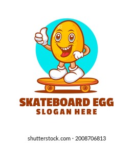 skateboard egg cartoon logo design