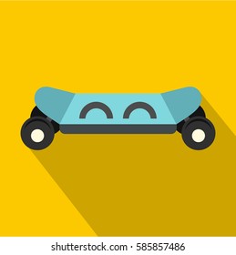 Skateboard electric smart icon. Flat illustration of skateboard electric smart vector icon for web isolated on yellow background